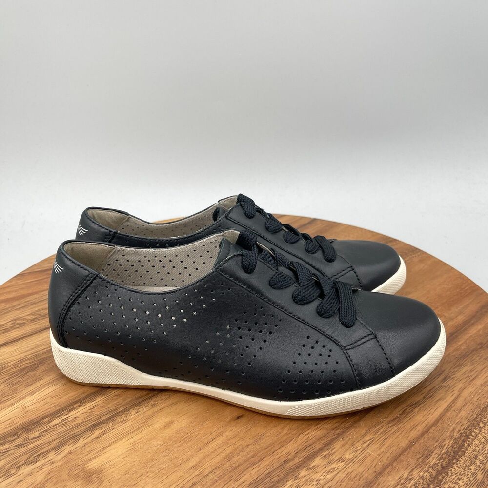 Dansko Orli Shoes Womens Size 8.5 / 39 Black Leather Casual Walking Sneakers